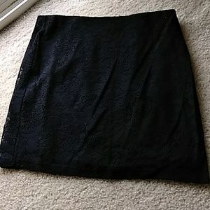 Black lace mini skirt